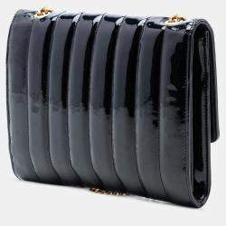 Pre Owned Saint Laurent Paris Black Medium Patent Vicky Crossbody