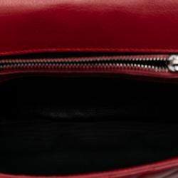 Pre Owned حقيبة سان لوران باريس كلية مونوغرام متوسطة جلد غنم شيفرون أحمر