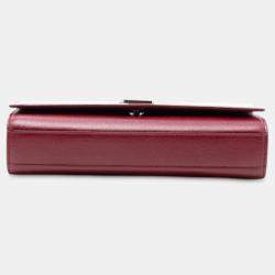 Pre Owned حقيبة كروس سان لوران باريس كيت بشعار مطرز حبة متوسطة حمراء