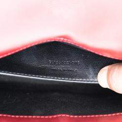 Pre Owned حقيبة كروس سان لوران باريس كيت بشعار مطرز حبة متوسطة حمراء