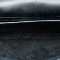 Pre Owned حقيبة سان لوران باريس جلد العجل مونوغرام غروب الشمس سوداء كبيرة كروس بودي