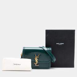 Pre Owned حقيبة ساتشل سان لوران باريس سولفيرينو براءات أخضر صغيرة بوكس