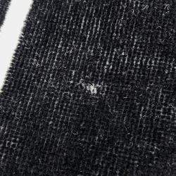 Pre Owned Saint Laurent Paris Rive Gauche Towel Tote Bag White/Black Cotton