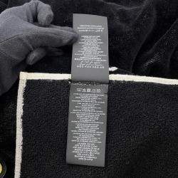 Pre Owned Saint Laurent Paris Rive Gauche Towel Tote Bag White/Black Cotton