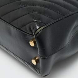 Pre Owned حقيبة يد سان لوران بوكساندرا جلد شيفرون مونوغرامي سوداء بسلسلة