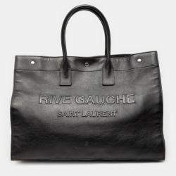 Pre Owned Saint Laurent Paris Black Large Smooth Calfskin Rive Gauche Tote