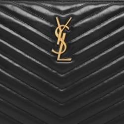 مملوكة مسبقًا Saint Laurent Cassandra Black Matelassé Leather Tablet Pouch 