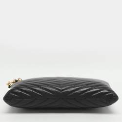 مملوكة مسبقًا Saint Laurent Cassandra Black Matelassé Leather Tablet Pouch 