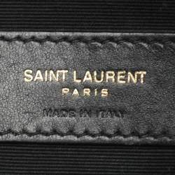 مملوكة مسبقًا Saint Laurent Cassandra Black Matelassé Leather Tablet Pouch 