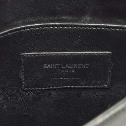 Pre Owned Saint Laurent Kim Tassel Black Leather Crossbody Bag