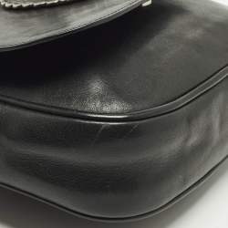 Pre Owned Saint Laurent Kim Tassel Black Leather Crossbody Bag