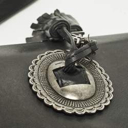 Pre Owned Saint Laurent Kim Tassel Black Leather Crossbody Bag