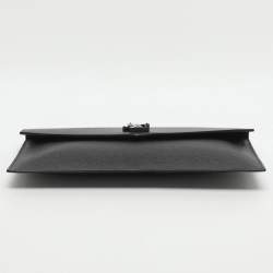 Pre Owned Saint Laurent Uptown Black Leather Clutch