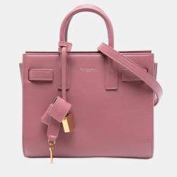 Pre Owned Saint Laurent Paris Pink Nano Leather Sac De Jour Satchel