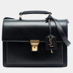 Pre Owned Saint Laurent Paris Black Medium Leather High School Satchel