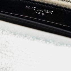 Pre Owned محفظة سلسلة سان لوران باريس مونوجرام صن ست جلد عجل ذهبية معدنية