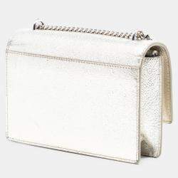 Pre Owned محفظة سلسلة سان لوران باريس مونوجرام صن ست جلد عجل ذهبية معدنية