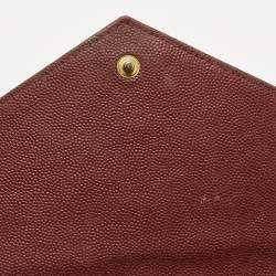 مملوكة مسبقًا Saint Laurent Cassandre Red Matelassé Leather Wallet on Chain