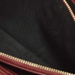 مملوكة مسبقًا Saint Laurent Cassandre Red Matelassé Leather Wallet on Chain