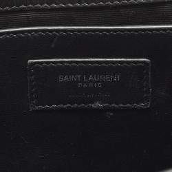 Pre Owned حقيبة كتف سان لوران كيت كبيرجلد نقش التمساح أسود