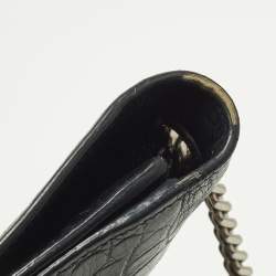 Pre Owned حقيبة كتف سان لوران كيت كبيرجلد نقش التمساح أسود