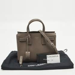 Pre Owned حقيبة سان لوران كلاسيك ساك دو جور يد جلد بيج داكن صغيرة