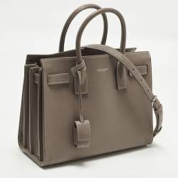 Pre Owned حقيبة سان لوران كلاسيك ساك دو جور يد جلد بيج داكن صغيرة