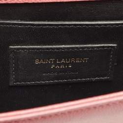 Pre Owned Saint Laurent Kate Small Coral Pink Leather Shoulder Bag
