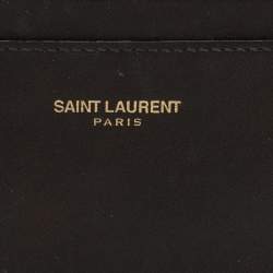 Pre Owned حامل بطاقات سان لوران كساندر صغير جلد أسود