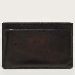 Pre Owned حامل بطاقات سان لوران كساندر صغير جلد أسود