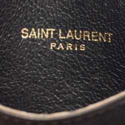 Pre Owned حامل بطاقات سان لوران كساندر صغير جلد أسود