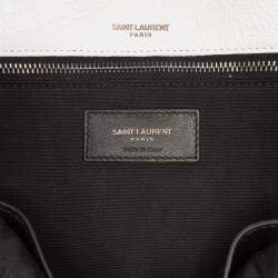 Pre Owned Saint Laurent Paris White Medium Crinkled Calfskin Niki