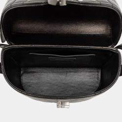 Pre Owned حقيبة صندوق سان لوران باريس بلاك جلد خروف مضلع مونوغرام جون