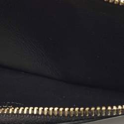 Pre Owned حامل بطاقات بسحّاب جلد أسود بشعار سان لوران