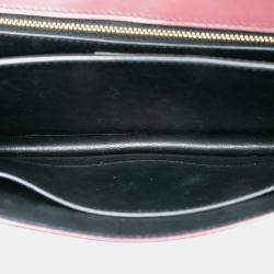 مملوكة مسبقًا Saint Laurent Paris Red Smooth Calfskin Monogram Cassandra Clasp Bag