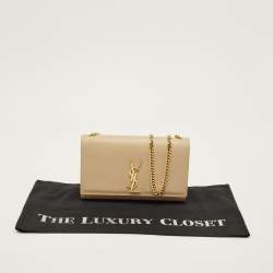 مملوكة مسبقًا Saint Laurent Kate Medium Beige Leather Shoulder Bag