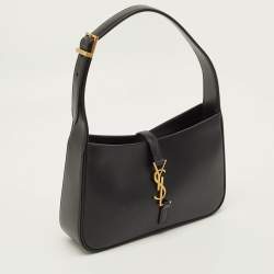 Pre Owned Saint Laurent LE 5 À 7 Black Leather Shoulder Bag