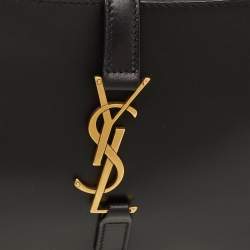Pre Owned Saint Laurent LE 5 À 7 Black Leather Shoulder Bag