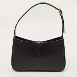 Pre Owned Saint Laurent LE 5 À 7 Black Leather Shoulder Bag