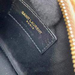 Pre Owned Saint Laurent Paris Sad Tube Shoulder Bag Beige Mouton