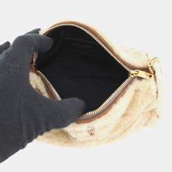 Pre Owned Saint Laurent Paris Sad Tube Shoulder Bag Beige Mouton