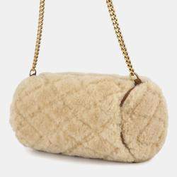 Pre Owned Saint Laurent Paris Sad Tube Shoulder Bag Beige Mouton