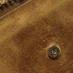مملوكة مسبقًا Saint Laurent Kate Small Brown Suede Tassel Flap Chain Crossbody Bag