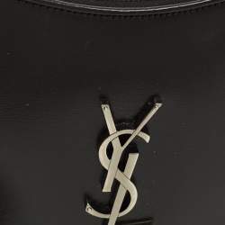 Pre Owned Saint Laurent Heart Black Leather Chain Crossbody Bag