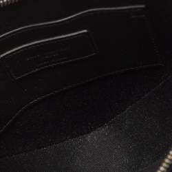 Pre Owned Saint Laurent Heart Black Leather Chain Crossbody Bag