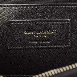 Pre Owned Saint Laurent Heart Black Leather Chain Crossbody Bag