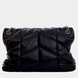 Pre Owned Saint Laurent Paris Black Medium Nappa LouLou Puffer Shoulder Bag
