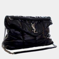 Pre Owned Saint Laurent Paris Black Medium Nappa LouLou Puffer Shoulder Bag