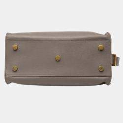 Pre Owned Saint Laurent Paris Baby Leather Monogram Downtown Cabas Satchel