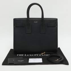 Pre Owned حقيبة سان لوران ساك دي جور صغيرة جلد أزرق بحري